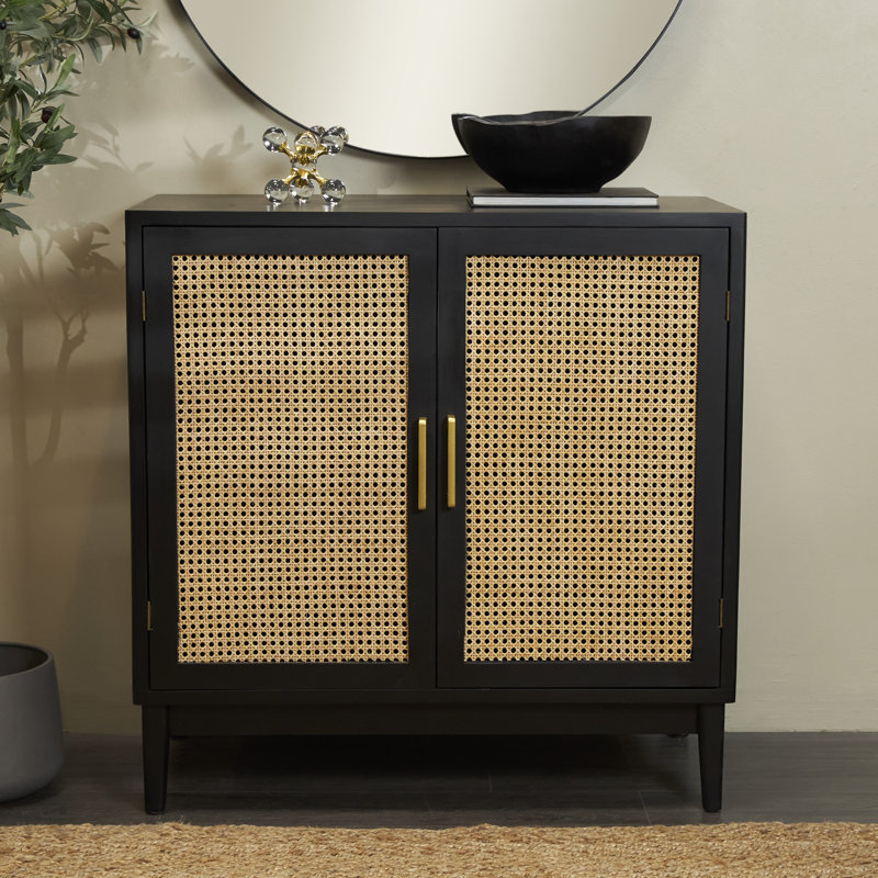 KALMAR 2 Door Storage Cabinet Color Black